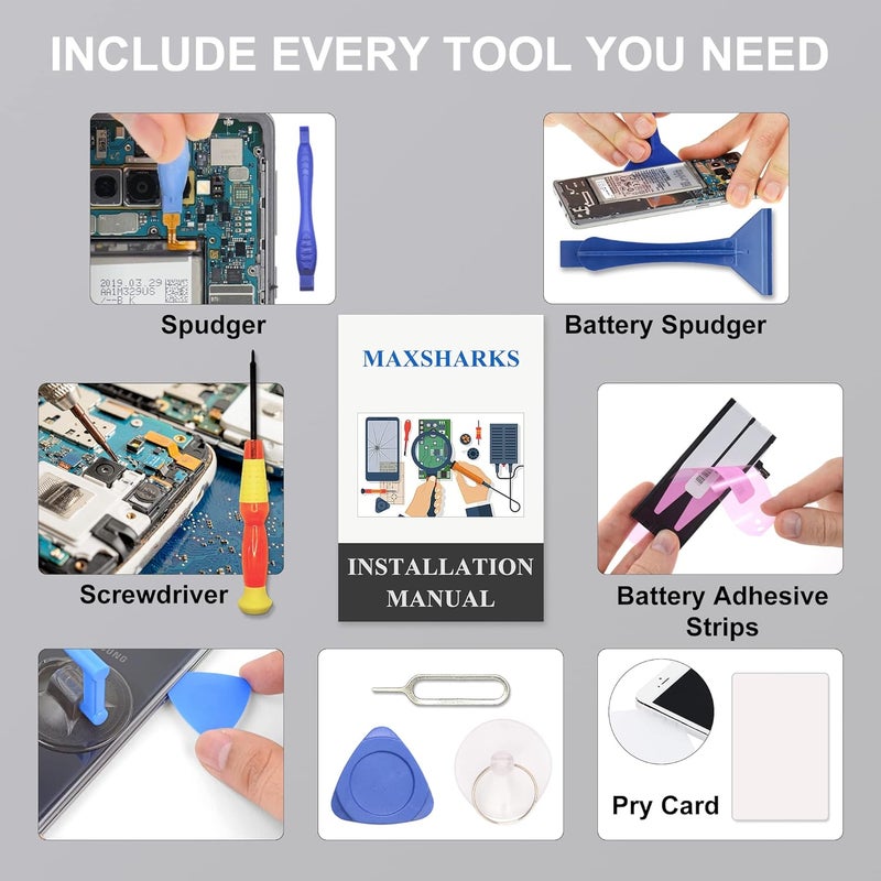 MAXSHARKS New Upgraded Battery for Galaxy A20/A30 A50, EB-BA505ABU Replacement Battery Compatible with Samsung Galaxy A20/A30/A50, with Repair Tools & Instruction - Image 3